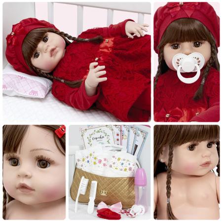 Boneca Reborn Bebê Realista Mais de 20 Itens Menina e Bolsa - ShopJJ -  Brinquedos, Bebe Reborn e Utilidades