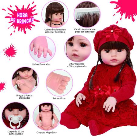 Boneca Bebê Realista Reborn Silicone Itens Frete Grátis - R$ 169,9