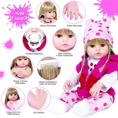 Bebê Reborn Realista Braço e Perna 100% Silicone - Cegonha Reborn Dolls -  Bonecas - Magazine Luiza