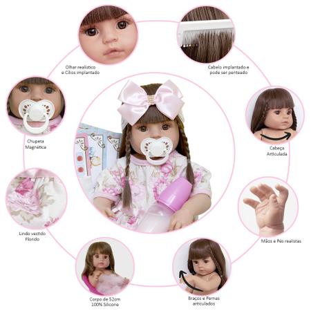 Boneca Bebê Reborn Realista Baby Alive Menina Cabelo Escuro - Cegonha Reborn  Dolls - Bonecas - Magazine Luiza