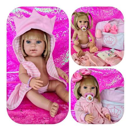 Boneca Bebê Reborn Loira Yasmin Com Enxoval Completo 46cm - Sid-Nyl -  Bonecas - Magazine Luiza