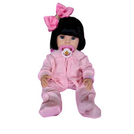 Imagem de Boneca Bebê Reborn Realista 22 Itens Menina Morena Silicone Brinquedo Menina Siliconado Original Boneca Bebe Bb Reborn Rebornei Original Lol Baby OMG