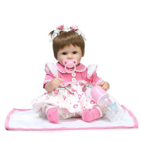 Boneca baby reborn de 40cm, boneca realista de corpo macio com