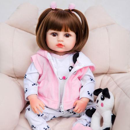 Boneca Bebê Reborn Realista Brastoy Silicone Conjunto de Roupa Chupeta  Mamadeira e Pelúcia - Boneca Reborn - Magazine Luiza