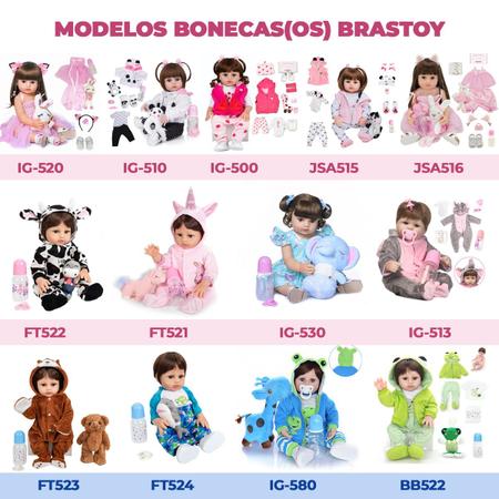 Boneca Bebê Reborn Realista Brastoy Silicone Conjunto de Roupa Chupeta  Mamadeira e Acessórios - Bonecas - Magazine Luiza