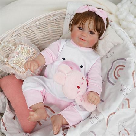 Boneca Bebê Reborn Gatinha Realista Brastoy 100% Silicone Conjunto de Roupa  Chupeta Mamadeira e Pelúcia - Boneca Reborn - Magazine Luiza