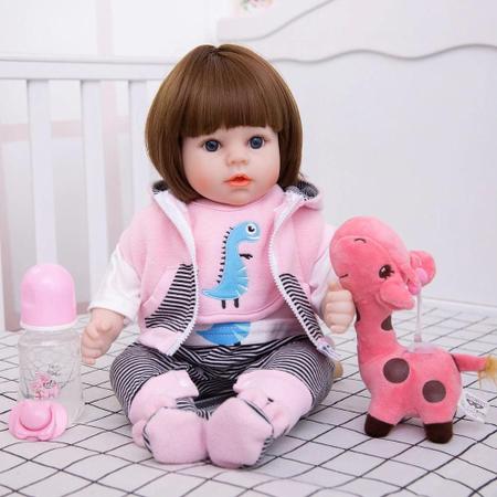 Boneca Bebê Reborn Menino Realista De Silicone Npk 48Cm - Keiumi - Boneca  Reborn - Magazine Luiza