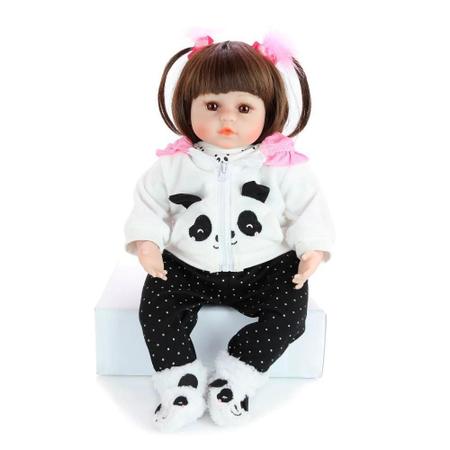 Boneca bebe reborn realista de silicone npk 50cm manuela 1500067459