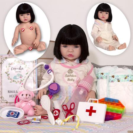 Boneca Reborn Bebê Realista 17 Itens Barata Menina - Chic Outlet
