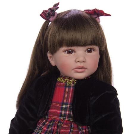 Bebê Boneca Reborn Menina Em Tecido Realista Original 60cm