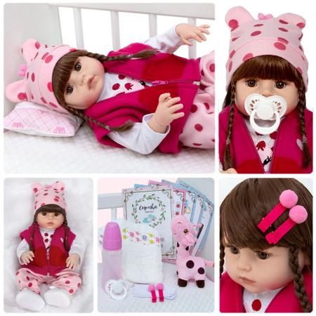 Bebe Reborn Boneca Menina Silicone Realista Com Enxoval - ShopJJ - Bonecas  - Magazine Luiza