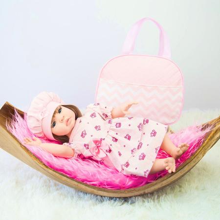 Imagem de Boneca Bebê Reborn Realista Silicone Boneca Vestido e Bolsa de Maternidade