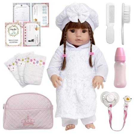 Boneca Tipo Bebe Reborn Ninos Recem Nascida + Certidão Top