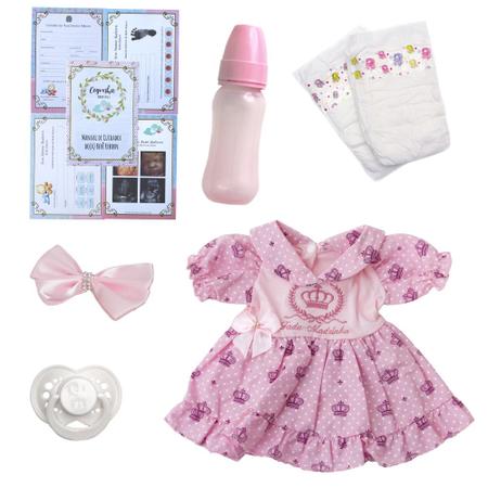 Boneca Bebe Reborn Recem Nascida de Silicone com 20 Itens - Chic Outlet -  Economize com estilo!