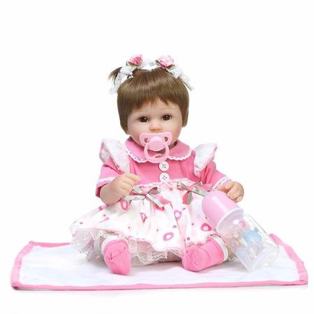 Bebê Reborn Alice 100% Silicone 55cm - Frete Gratis - Forever Outlet