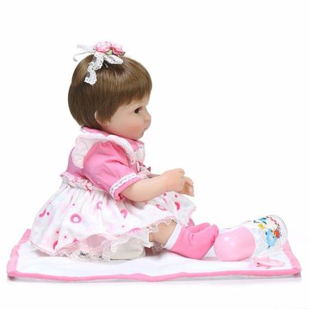 Bebê Reborn Alice 100% Silicone 55cm - Frete Gratis - Forever Outlet