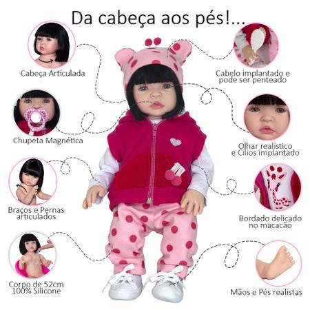 Boneca Bebe Reborn Silicone Girafinha Girafa Original Menina