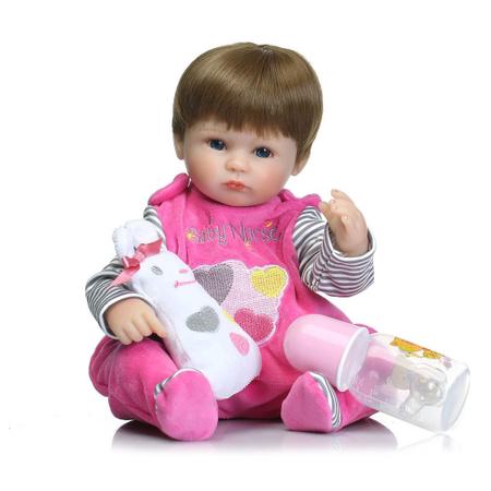 Boneca Bebê Reborn Silicone Larinha Olhos Castanhos - Store Doll - Bonecas  - Magazine Luiza