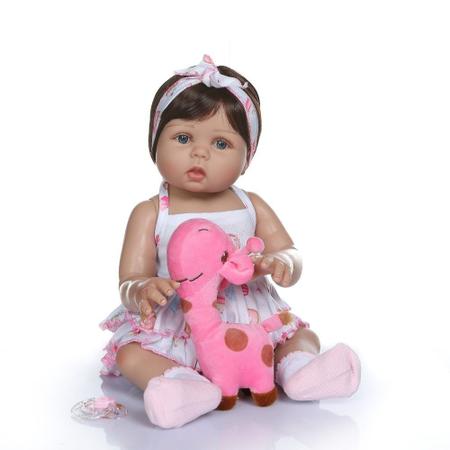 Boneca Bebê Reborn Realista De Silicone 48Cm - Olhos Azuis em