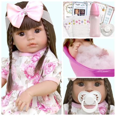 Boneca Reborn Bebê Recem Nascida Barata com Enxoval Completo - Cegonha  Reborn Dolls - Boneca Reborn - Magazine Luiza