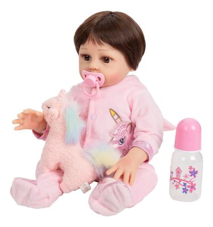 Boneca Bebê Reborn Realista Brastoy Silicone Conjunto de Roupa Chupeta  Mamadeira e Pelúcia - Boneca Reborn - Magazine Luiza