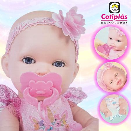 Boneca Colecionável - Baby Ninos Reborn - Com Chupeta - Unicórnio -  Cotiplás em Promoção na Americanas