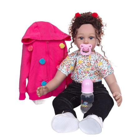 Bebe Reborn Princesa 60 Cm - Boneca Reborn Silicone