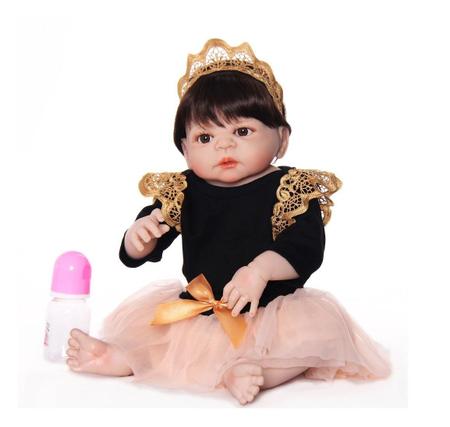 Boneca Bebê Reborn Realista Princesa Olhos Brilhantes