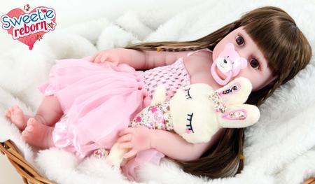 Boneca Bebe Sweetie Reborn (r) Raposinha Silicone Doll- 48cm