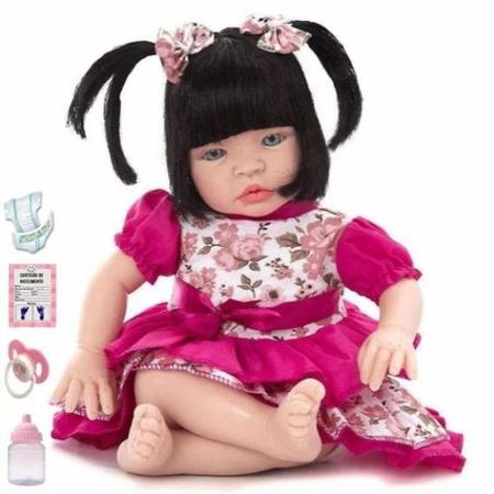 boneca bebe reborn morena 48cm full silicone - dominio imports - Boneca  Reborn - Magazine Luiza