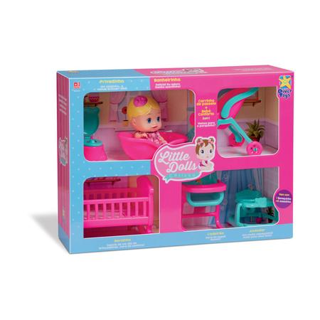 Boneca Gravida Estilo Barbie Andador Carrinho Bonequinha loira