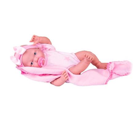 Boneca Com Tiarinha Dolls Collection Reborn Roupa Pink - SuperToys