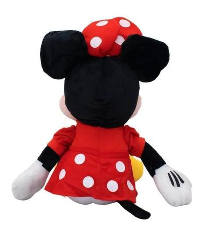 Imagem de Boneca Brinquedo Pelúcia Infantil Minnie Mouse Disney Grande 33cm Com Som Fala Frases Original