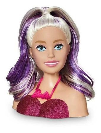 Kit Infantil Boneca Barbie Styling Hair C/ Cartela Maquiagem no Shoptime