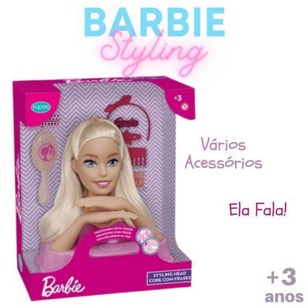 Ouça a Barbie falar 12 Frases, Maquiar, Pentear e Decorar Unhas