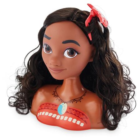 Boneca Busto Da Moana C/ Acessórios Disney Infantil Penteado - Dupari