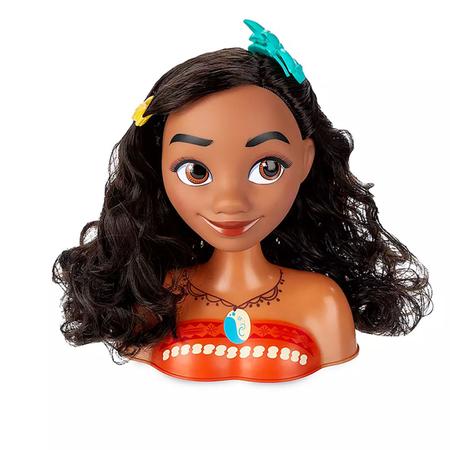 Boneca Busto Da Moana C/ Acessórios Disney Infantil Penteado - Dupari