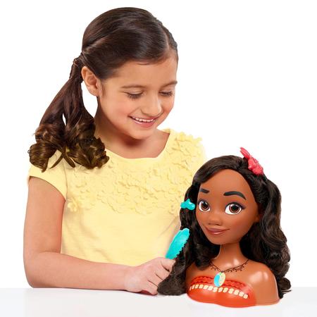 Boneca Busto Da Moana C/ Acessórios Disney Infantil Penteado - Dupari