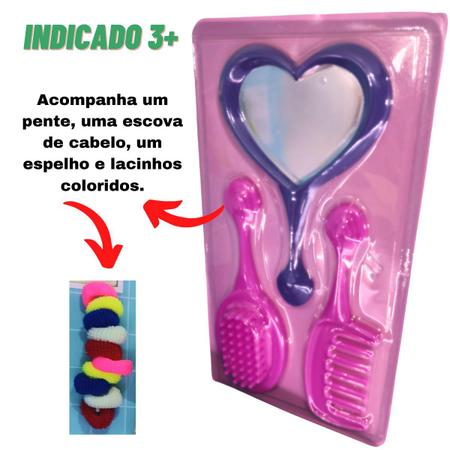 Boneca Busto Infantil Kit Maquiagem Pentear Com Acessorios Negra Cabelo  Cacheado Pente Aplique Maquiadora - Bee Toys