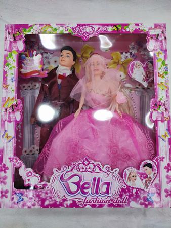 Boneca Casal Noivos Bella Fashion Doll Com Acess rios Bella
