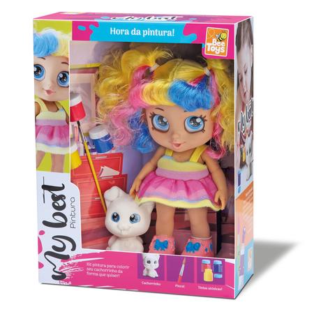 kit de boneca para colorir faça você mesmo, kit de boneca de