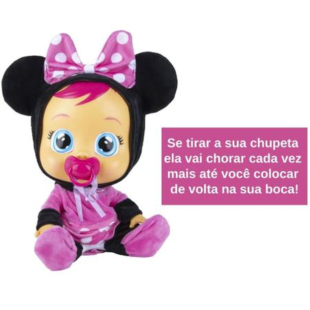 Imagem de Boneca Cry Babies Bebê Chora com Chupeta Sons e Lágrimas da Minnie