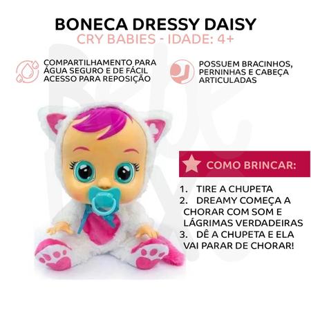 Imagem de Boneca cry babies daisy com chupeta e chora lágrimas de verdade