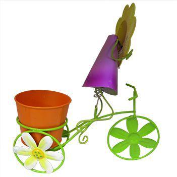 Imagem de Boneca de Flor com Bicicleta Para Enfeite e Decoraçao Jardim e Flores Vaso Laranja (BON-P-11)