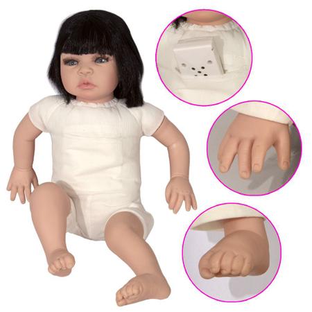 Boneca Bebe Reborn Pano Loira Girafinha Girafa Menina Luxo - Chic