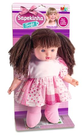 Boneca De Pano - Cabelo Longo Castanho Fashion - Milk Imagem de Boneca De Pano - Cabelo Longo Castanho Fashion