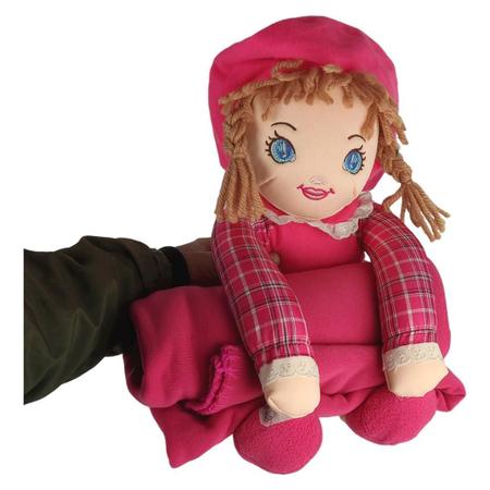 Boneca de Pano Com Coberta Manta Rosa Presente Decoração - Fizzy Imagem de Boneca de Pano Com Coberta Manta Rosa Presente Decoração
