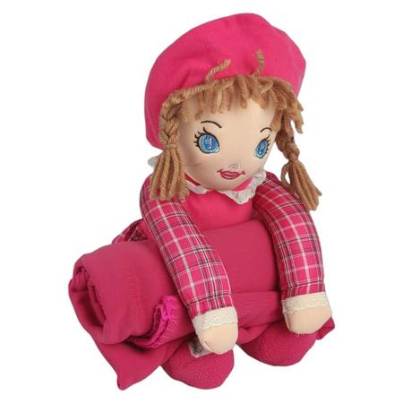 Boneca de Pano Com Coberta Manta Rosa Presente Decoração - Fizzy Imagem de Boneca de Pano Com Coberta Manta Rosa Presente Decoração