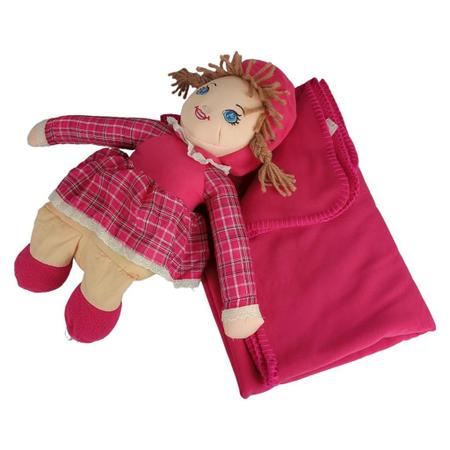 Boneca de Pano Com Coberta Manta Rosa Presente Decoração - Fizzy Imagem de Boneca de Pano Com Coberta Manta Rosa Presente Decoração