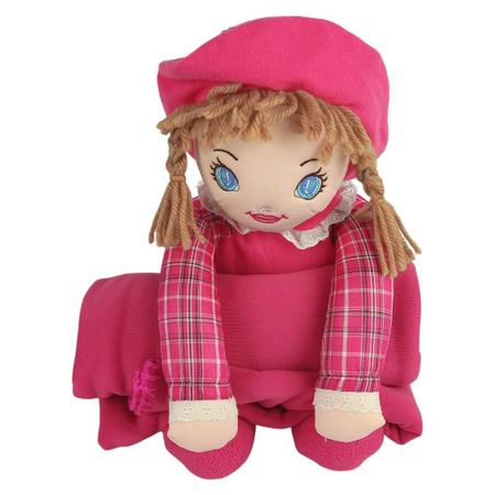 Boneca de Pano Com Coberta Manta Rosa Presente Decoração - Fizzy Imagem de Boneca de Pano Com Coberta Manta Rosa Presente Decoração